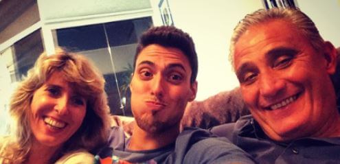 Rosmari Rizzi Bachi with her husband Tite and son Matheus.